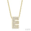Bubble 'E' Initial Diamond Pendant