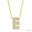 Bubble 'E' Initial Diamond Pendant
