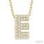 Bubble 'E' Initial Diamond Pendant