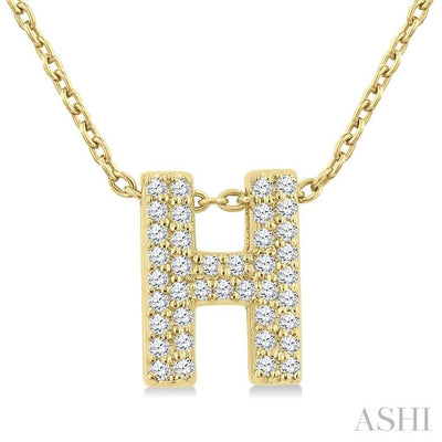 Bubble 'H' Initial Diamond Pendant