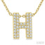 Bubble 'H' Initial Diamond Pendant