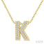Bubble 'K' Initial Diamond Pendant