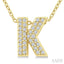 Bubble 'K' Initial Diamond Pendant
