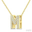 Bubble 'M' Initial Diamond Pendant