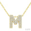 Bubble 'M' Initial Diamond Pendant