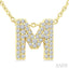 Bubble 'M' Initial Diamond Pendant