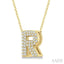 Bubble 'R' Initial Diamond Pendant