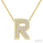 Bubble 'R' Initial Diamond Pendant