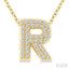 Bubble 'R' Initial Diamond Pendant