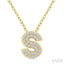 Bubble 'S' Initial Diamond Pendant