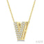 Bubble 'V' Initial Diamond Pendant