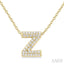 Bubble 'Z' Initial Diamond Pendant