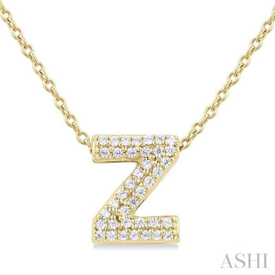 Bubble 'Z' Initial Diamond Pendant
