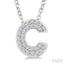 Bubble 'C' Initial Diamond Pendant