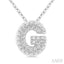 Bubble 'G' Initial Diamond Pendant