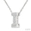 Bubble 'I' Initial Diamond Pendant