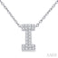 Bubble 'I' Initial Diamond Pendant