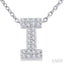 Bubble 'I' Initial Diamond Pendant