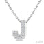 Bubble 'J' Initial Diamond Pendant