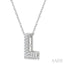 Bubble 'L' Initial Diamond Pendant