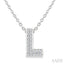 Bubble 'L' Initial Diamond Pendant