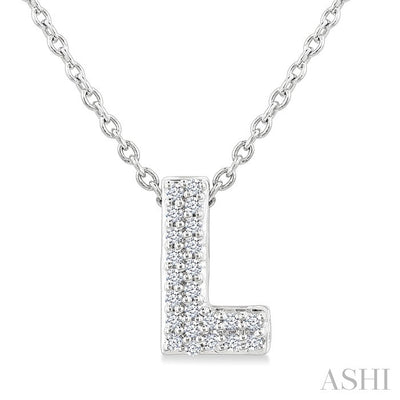Bubble 'L' Initial Diamond Pendant