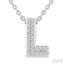 Bubble 'L' Initial Diamond Pendant