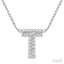 Bubble 'T' Initial Diamond Pendant