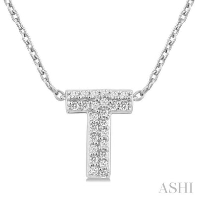 Bubble 'T' Initial Diamond Pendant