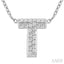 Bubble 'T' Initial Diamond Pendant