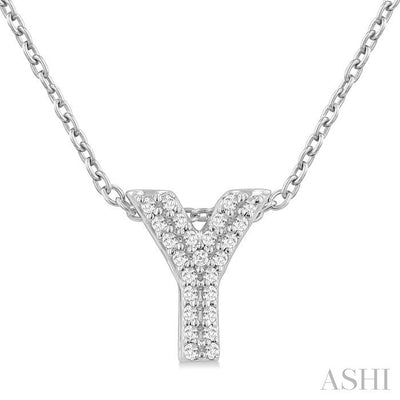 Bubble 'Y' Initial Diamond Pendant