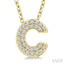 Bubble 'C' Initial Diamond Pendant