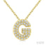 Bubble 'G' Initial Diamond Pendant