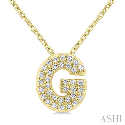 Bubble 'G' Initial Diamond Pendant