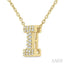 Bubble 'I' Initial Diamond Pendant