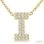 Bubble 'I' Initial Diamond Pendant