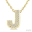 Bubble 'J' Initial Diamond Pendant