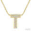 Bubble 'T' Initial Diamond Pendant