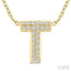 Bubble 'T' Initial Diamond Pendant