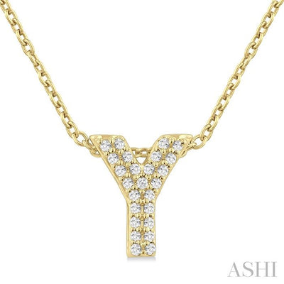 Bubble 'Y' Initial Diamond Pendant