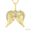 Angel Wings Fluted Diamond Fashion Pendant
