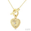 Heart Toggle Fluted Diamond Fashion Necklace