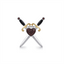 Sterling Silver & Yellow Gold Garnet Dagger Mens Pin With Black Enamel