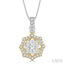Round Shape Halo Lovebright Diamond Fashion Pendant