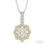 Round Shape Halo Lovebright Diamond Fashion Pendant