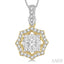 Round Shape Halo Lovebright Diamond Fashion Pendant