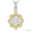 Round Shape Halo Lovebright Diamond Fashion Pendant