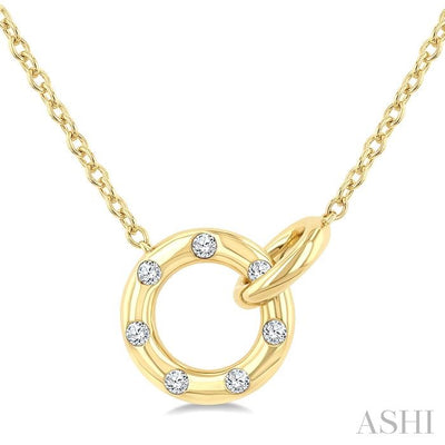 Circle Interlock Petite Diamond Fashion Pendant
