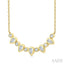 Pear & Round Shape Bezel Diamond Necklace