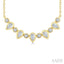 Pear & Round Shape Bezel Diamond Necklace